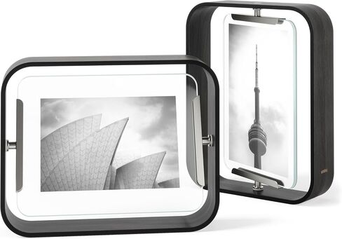 إطار مكتب Umbra Bellwood، إطار صورة عائم دوار، أفقي أو رأسي، 4x6 بوصة، طبيعي in Kuwait