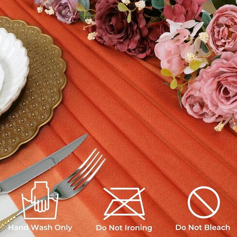 Babenest 5pcs Dusty Rose Gauze Table Runners, 13ft Boho Rustic Chiffon Like Sheer Runner, 31x160 Inches Long Tulle Fabric for Bridal Baby Shower, Wedding, Party, Christmas Decorations in Saudi Arabia