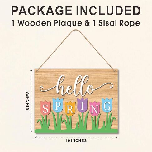 8"X10" Hello Summer Hanging Wooden Plaque - Melting Popsicle - 1 Wood Sign & 1 Sisal Rope, Rustic Retro Welcome Hanger For Front Door Farmhouse, Home & Office Decorations - E06 in Saudi Arabia