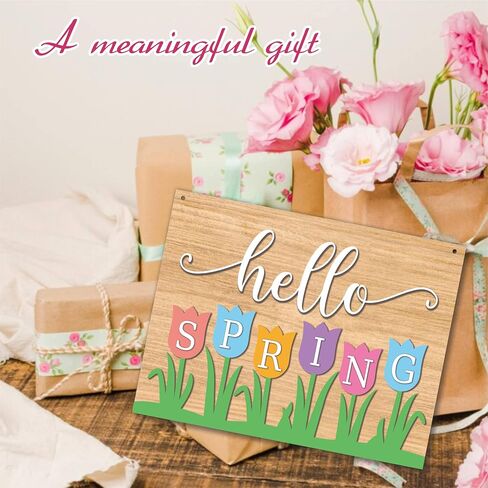 8"X10" Hello Summer Hanging Wooden Plaque - Melting Popsicle - 1 Wood Sign & 1 Sisal Rope, Rustic Retro Welcome Hanger For Front Door Farmhouse, Home & Office Decorations - E06 in Saudi Arabia