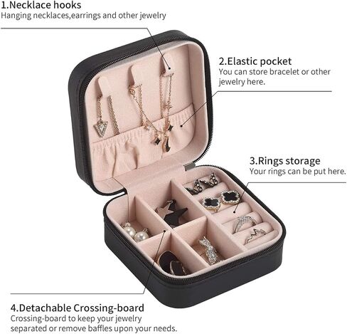 AUGEN PU Leather Small Jewelry Box For Women, Portable Travel Jewelry Case Organizer Storage, Jewelry Organizer For Ring Earring Necklace Bracelet (Light Blue) in Saudi Arabia