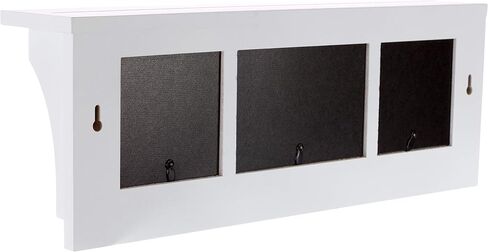 Kiera Grace Riley Floating Modern Wall Mounted Coat Shelf with 3 Metal Hooks for Home, Office, 1Pack, Black in Saudi Arabia