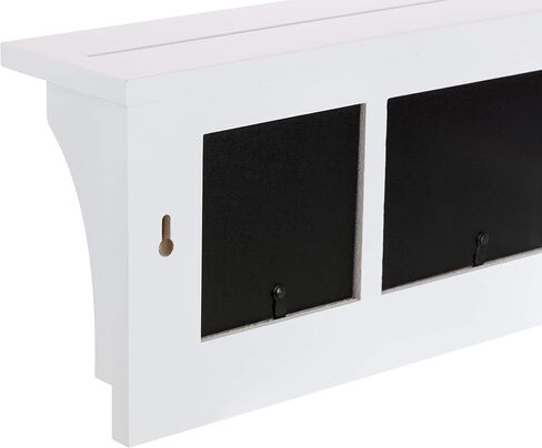 Kiera Grace Riley Floating Modern Wall Mounted Coat Shelf with 3 Metal Hooks for Home, Office, 1Pack, Black in Saudi Arabia