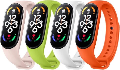[4 Packs] Bands for Mi Band 7 Strap Replacement Wristband Xiaomi Mi Band 7 Accessories Watch Band for Men Women Xiaomi 7 Wrist Band in Saudi Arabia