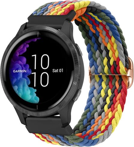 أساور Wanme لساعة Garmin Venu / Vivoactive 3، حزام معصم بديل مرن مضفر 20 مم قابل للتعديل لـ Garmin Venu Sq، Vivoactive 3 Music، Forerunner 645 / 245 Music، Samsung Galaxy Watch 4 in Kuwait