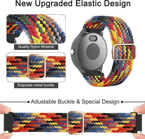 أساور Wanme لساعة Garmin Venu / Vivoactive 3، حزام معصم بديل مرن مضفر 20 مم قابل للتعديل لـ Garmin Venu Sq، Vivoactive 3 Music، Forerunner 645 / 245 Music، Samsung Galaxy Watch 4 in Kuwait