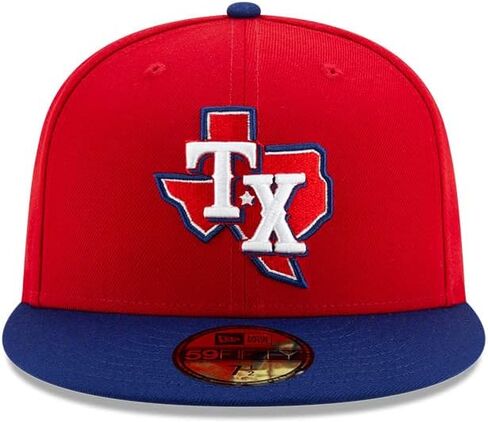 قبعة New Era Texas Rangers Authentic Collection Alt 3 59FIFTY للرجال، باللون الأحمر in Saudi Arabia
