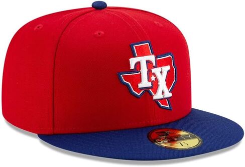 قبعة New Era Texas Rangers Authentic Collection Alt 3 59FIFTY للرجال، باللون الأحمر in Saudi Arabia