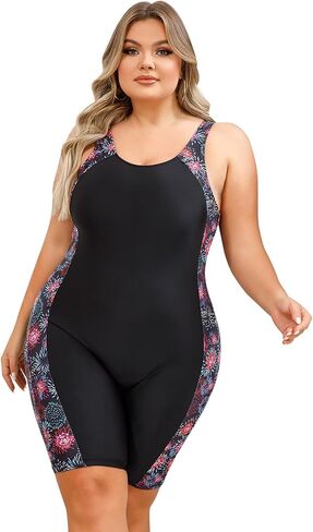 IDOPIP Plus Size One Piece Swimsuit for Women Tummy Control Bathing Suit Sun Protection UPF 50+ Rash Guard Surfing Swimwear in Saudi Arabia