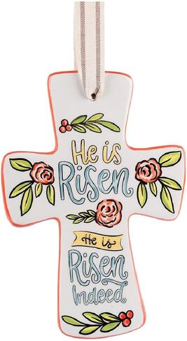 Glory Haus, Wall Cross, Ceramic, Hand-painted, 4"x6" for children and adults (A Sweet Friendship Refreshed the Soul) in Saudi Arabia