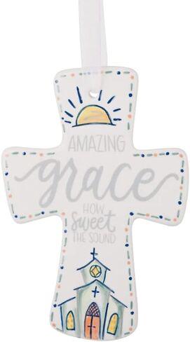 Glory Haus, Wall Cross, Ceramic, Hand-painted, 4"x6" for children and adults (A Sweet Friendship Refreshed the Soul) in Saudi Arabia