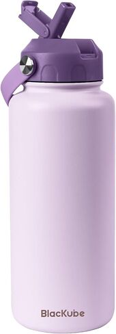 BLACKUBE 32oz Insulated Water Bottle with Straw Lid, Stainless Steel Water Bottles Keeps Hot and Cold for School, Fitness, Outdoor and Camping-Blue in Saudi Arabia