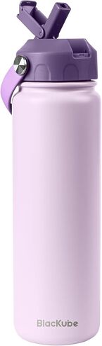 BLACKUBE 32oz Insulated Water Bottle with Straw Lid, Stainless Steel Water Bottles Keeps Hot and Cold for School, Fitness, Outdoor and Camping-Blue in Saudi Arabia
