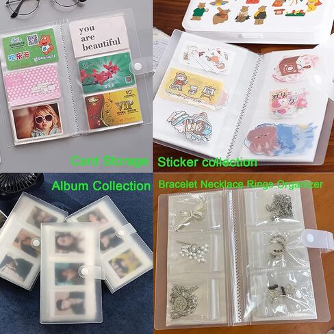 كتاب تخزين المجوهرات الشفاف - كتيب منظم المجوهرات، ألبوم عرض تخزين المجوهرات للخواتم والقلائد والأساور والمسمار والأقراط (84 فتحة للبطاقات + 50 حقيبة مجوهرات بسحاب شفاف) in Kuwait