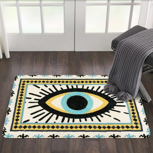 HAOCOO Spirit Eye Bath Rug Runner 2’x5’ Large Non-Slip VintageThrow Rugs Super Soft Velvet Creative Tribal Floor Carpet for Bedroom Living Room Nursery Decor in Saudi Arabia
