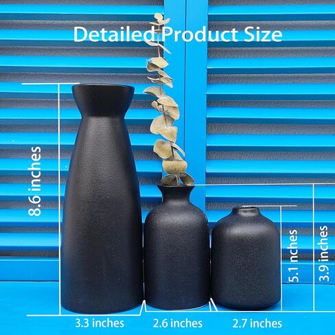 Ceramic Vases for Flowers, [3Pcs Small Vase Set][White Ceramic Vase] Modern Boho Farmhouse Home Decor, Fit for Living Room Desk Shelf Table Office Bookshelf Entryway Decor in Saudi Arabia