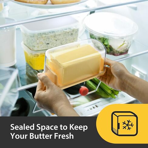 Butter Dish with Lid, Small Butter Dish for Countertop and Refrigerator, Easy Scoop, No Mess Lid, Plastic Butter holder Tray for East Coast Butter, White in Saudi Arabia