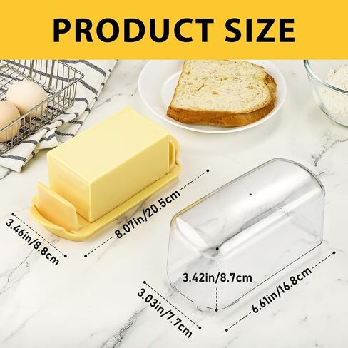 Butter Dish with Lid, Small Butter Dish for Countertop and Refrigerator, Easy Scoop, No Mess Lid, Plastic Butter holder Tray for East Coast Butter, White in Saudi Arabia