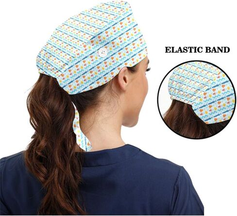 Fashion Working Caps with Buttons Adjustable Sweatband Tie Back Working Hats for Women Men in Saudi Arabia