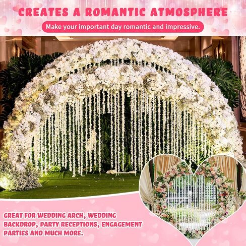 6.5 Feet Wisteria Garland Flower Garlands Faux Wall Flowers Vine Flower Backdrop Flowers Hanging for Wall Arch Garden Home Wedding Decor (Milky White, 60 Packs) in Saudi Arabia