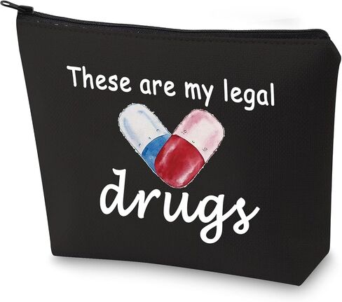 G2TUP Funny Medicine Bags for Women These are My Legal Drugs Cosmetic Bag Travel Pill Bags for Patient Friend (Legal Drugs New) in Saudi Arabia