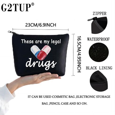 G2TUP Funny Medicine Bags for Women These are My Legal Drugs Cosmetic Bag Travel Pill Bags for Patient Friend (Legal Drugs New) in Saudi Arabia