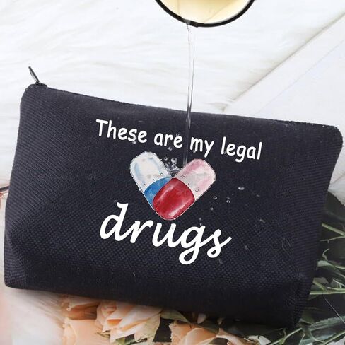 G2TUP Funny Medicine Bags for Women These are My Legal Drugs Cosmetic Bag Travel Pill Bags for Patient Friend (Legal Drugs New) in Saudi Arabia