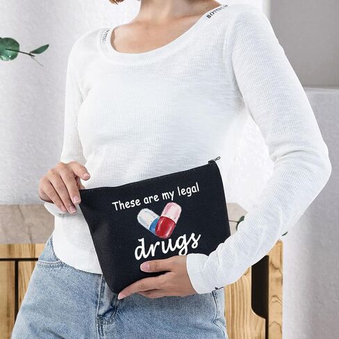 G2TUP Funny Medicine Bags for Women These are My Legal Drugs Cosmetic Bag Travel Pill Bags for Patient Friend (Legal Drugs New) in Saudi Arabia