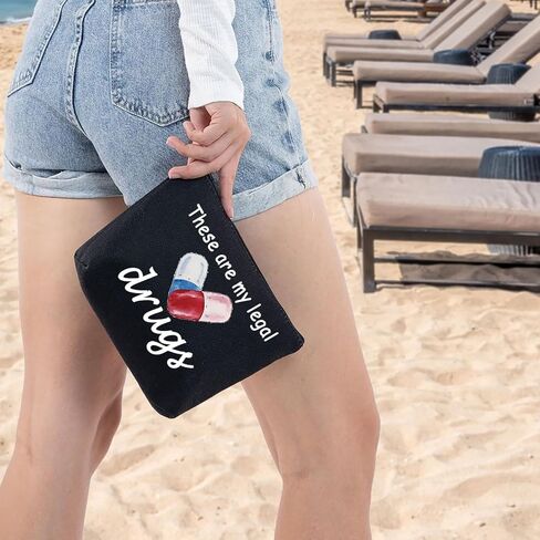 G2TUP Funny Medicine Bags for Women These are My Legal Drugs Cosmetic Bag Travel Pill Bags for Patient Friend (Legal Drugs New) in Saudi Arabia