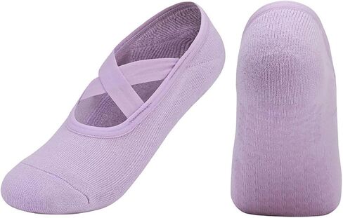 Cotton Yoga Socks with NON-SLIP GRIPS for Women - Yoga Meditation Pilates Barre Accessories - One Size Fits Most in Saudi Arabia