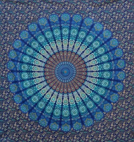 Aakriti Gallery Cotton Mandala Tapestry Wall Hanging - Bohemian Bedspread, Boho Blanket/Throw Tapestries for Living Room, Home Décor (Elephant, 92x82) in Saudi Arabia