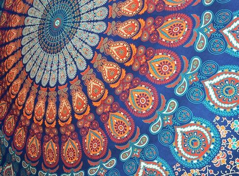Aakriti Gallery Cotton Mandala Tapestry Wall Hanging - Bohemian Bedspread, Boho Blanket/Throw Tapestries for Living Room, Home Décor (Elephant, 92x82) in Saudi Arabia