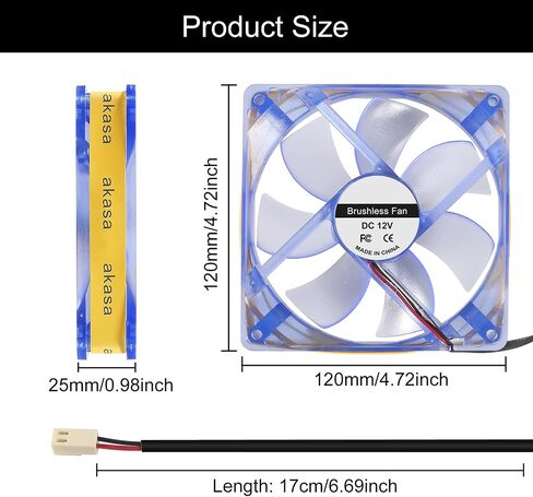 2Pcs 12025 Fan 12cm 12V 120x120x25mm Computer Case Fan Led Luminous Computer Motherboard CPU Cooler Fan Chassis Cooling Fan 120mm for PC Computer Case Cooler - 2.54mm 2510 2Pin in Saudi Arabia