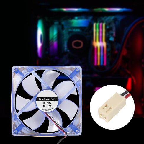 2Pcs 12025 Fan 12cm 12V 120x120x25mm Computer Case Fan Led Luminous Computer Motherboard CPU Cooler Fan Chassis Cooling Fan 120mm for PC Computer Case Cooler - 2.54mm 2510 2Pin in Saudi Arabia