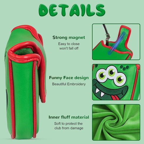 Big Teeth Heel Shaft Golf Square Mallet Putter Cover Headcover Club Protector for High MOI Large Taylormade Scotty Cameron 6M Monsters in Saudi Arabia