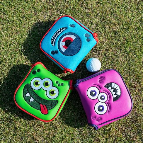 Big Teeth Heel Shaft Golf Square Mallet Putter Cover Headcover Club Protector for High MOI Large Taylormade Scotty Cameron 6M Monsters in Saudi Arabia