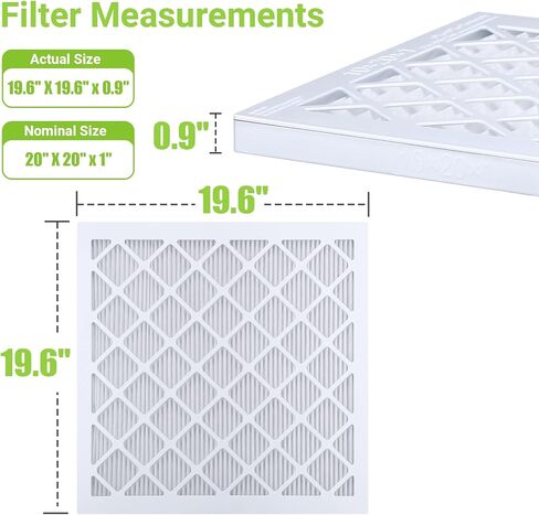 فلتر هواء Housmile 20x20x1، MERV 11، MPR 1000، إطار بلاستيكي أبيض ABS فريد من نوعه، متين وسهل الاستبدال، غبار أساسي نظيف للمعيشة، 6 عبوات (الحجم الدقيق: 19.6 بوصة × 19.6 بوصة × 0.9 بوصة) in Kuwait
