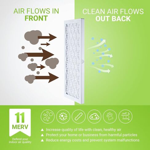 فلتر هواء Housmile 20x20x1، MERV 11، MPR 1000، إطار بلاستيكي أبيض ABS فريد من نوعه، متين وسهل الاستبدال، غبار أساسي نظيف للمعيشة، 6 عبوات (الحجم الدقيق: 19.6 بوصة × 19.6 بوصة × 0.9 بوصة) in Kuwait