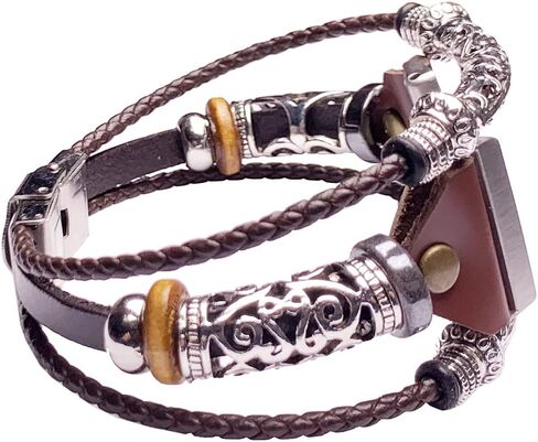 Vintage_Band Stylish Versa Bands for Men Women Boys and Girls,m/l Leather Watch Band Compatible with Fitbit Versa 1,2, Classic Black in Saudi Arabia