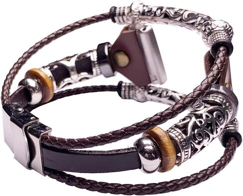 Vintage_Band Stylish Versa Bands for Men Women Boys and Girls,m/l Leather Watch Band Compatible with Fitbit Versa 1,2, Classic Black in Saudi Arabia