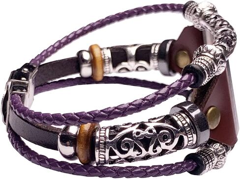 Vintage_Band Stylish Versa Bands for Men Women Boys and Girls,m/l Leather Watch Band Compatible with Fitbit Versa 1,2, Classic Black in Kuwait