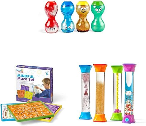hand2mind Express Your Feelings Sensory Bottles- Primary Emotions, Toddler Sensory Toys, Quiet Fidget Toys, Play Therapy Toys, Calm Down Corner Supplies, Calming Corner, Social Emotional Learning in Saudi Arabia