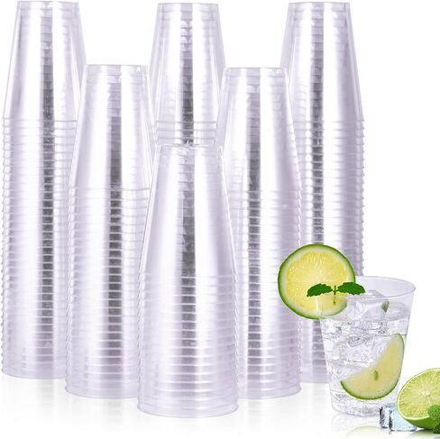 JOLLY CHEF 14 oz 50 Pack Gold Plastic Cups, Disposable Gold Glitter Plastic Cups Tumblers, Wedding Cups Party Cups, Ideal for Halloween, Thanksgiving, Christmas in Saudi Arabia