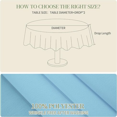 BYDOLL Table Cloth 30 Inch Round Tablecloth White Washable Outdoor Winkle and Stain Resistant Spillproof Polyester Tablecloth for Round Tables Festival Camping Picnic Wedding Party Table Cover in Saudi Arabia
