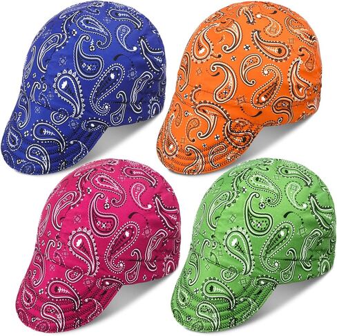 Mepase 4 Pcs Welding Caps Welding Beanie Hats Bulk for Men Women Welder's Cap Welding Helmet Liners Welding Accessories Tool(Chic Colors, Chic Style, Chic Style) in Saudi Arabia