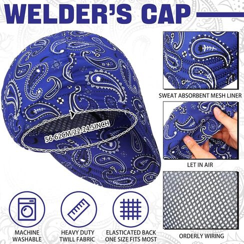 Mepase 4 Pcs Welding Caps Welding Beanie Hats Bulk for Men Women Welder's Cap Welding Helmet Liners Welding Accessories Tool(Chic Colors, Chic Style, Chic Style) in Saudi Arabia