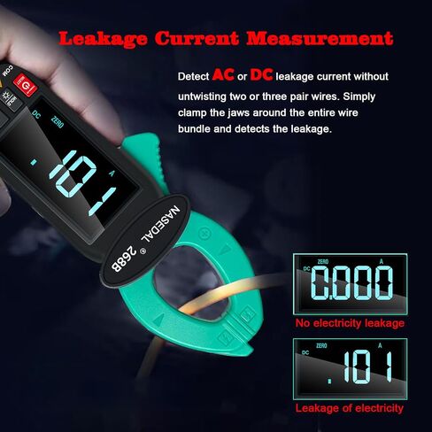 مقياس المشبك الرقمي عالي الدقة للكشف عن تسرب التيار T-RMS 6000 عدد متعدد المتر التلقائي AC / DC الجهد الحالي درجة الحرارة السعة التردد الثنائي السلك المباشر مقاومة NCV in Saudi Arabia