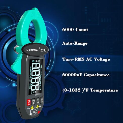 مقياس المشبك الرقمي عالي الدقة للكشف عن تسرب التيار T-RMS 6000 عدد متعدد المتر التلقائي AC / DC الجهد الحالي درجة الحرارة السعة التردد الثنائي السلك المباشر مقاومة NCV in Saudi Arabia