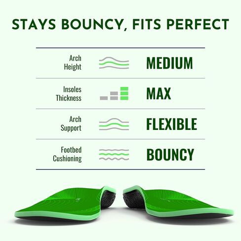 NASA Grade Sports Insoles - Maximum Shock Absorption & Rebound for Runners & Athletes - High Arch Support for Plantar Fasciitis Relief Men & Women in Saudi Arabia