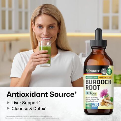 صبغة جذر الأرقطيون - مكمل سائل لدعم مضادات الأكسدة - مستخلص جذر الأرقطيون العضوي - خالي من الكحول والسكر - قطرات نباتية 4 أونصة سائلة. in Kuwait